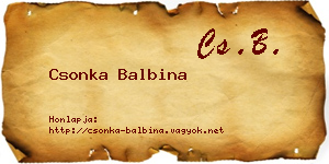 Csonka Balbina névjegykártya